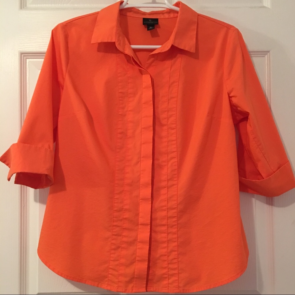 Worthington oxford button down top size MP orange